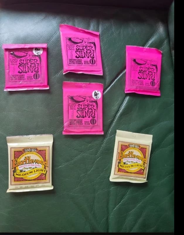 Ernie Ball Super Slinky Earthwood Strings Reverb