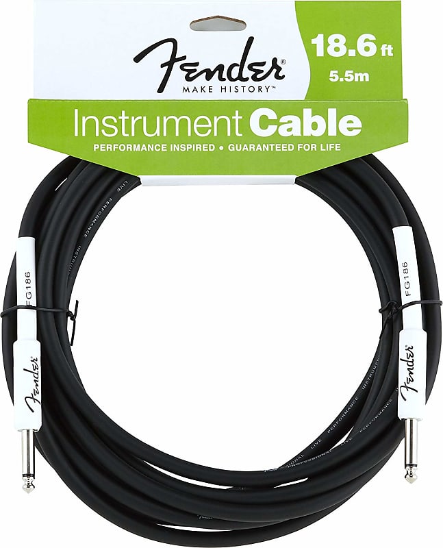 Fender 18.6' Instrument Cable, Straight-Straight, Black image 1