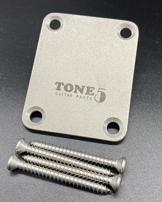 Tone5Parts titanium neck plate for Strat Sand blasting Reverb
