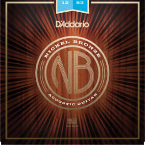 D'Addario NB1253 Nickel Bronze Acoustic Guitar Strings, Light Gauge