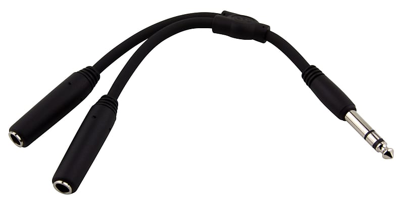 Pig Hog Solutions 6" Y Cable Stereo 1/4"(M) - Dual Stereo 1/4"(F) PY-S214S image 1