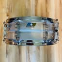 5" x 14" Ludwig  LM404 Acrolite Aluminum Snare Drum with Pointed Blue/Olive Badge 1970s with Bag