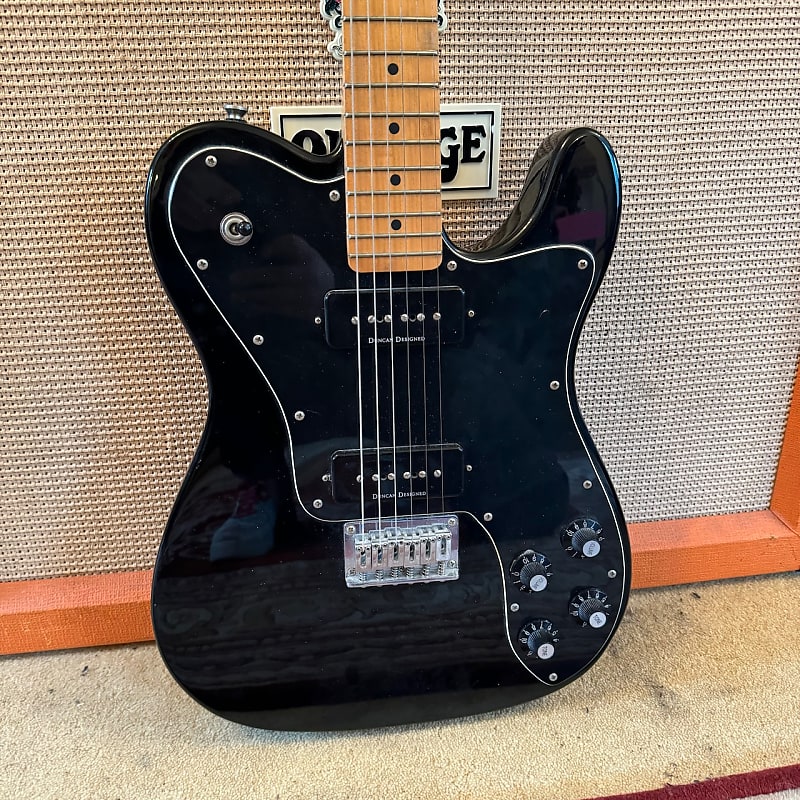 Fender Squier Black Telecaster Deluxe Guitar w/ Duncan | Reverb