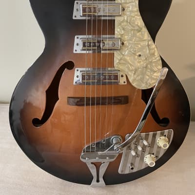 Decca DMI-501 1960s Sunburst Semi Hollow Short Scale Teisco | Reverb