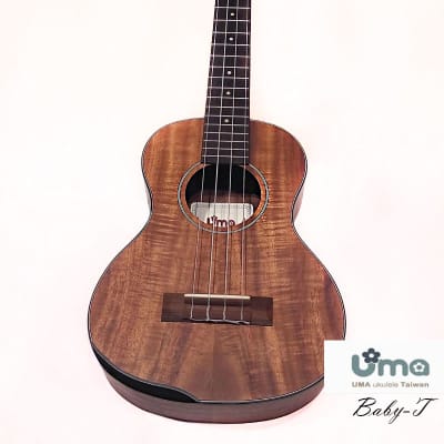 Uma Taiwan Baby-T all Acacia koa Long-scale neck Concert ukulele with  armrest image 1
