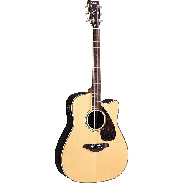 Yamaha FGX730SC Solid Top Cutaway Acoustic/Electric Guitar Natural image 1