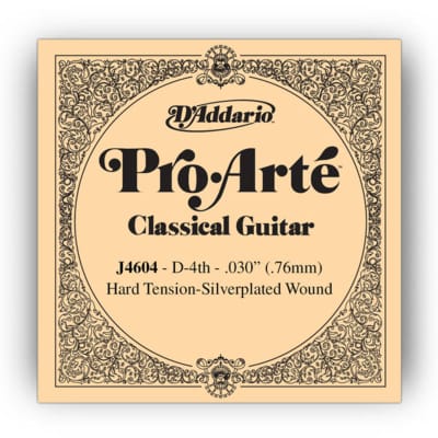 D'Addario J4604 D4 Pro Arte Single String Hard Tension 030/J46 - Single Guitar String for sale