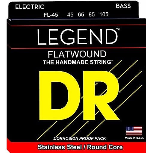 DR Strings Legend FL-45 Flatwound Electric Bass Strings image 1