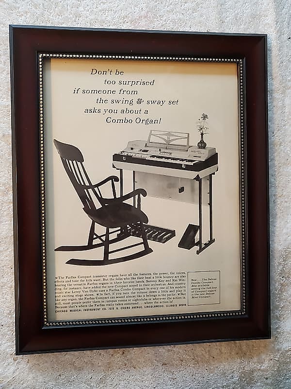 1966 Farfisa Organs Promotional Ad Framed Farfisa Compact Organ Original image 1
