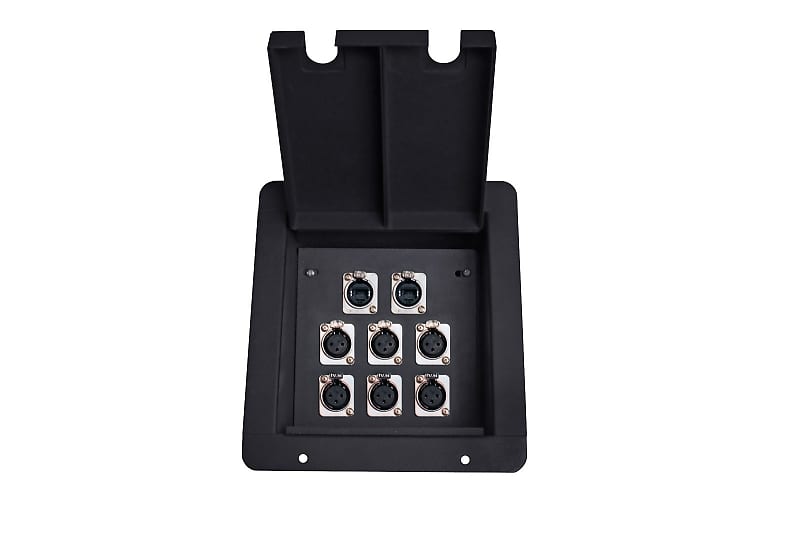 Elite Core FB8 Recessed Floor Box with 6 XLRF + 2 EtherCon Pass-Through Jack image 1