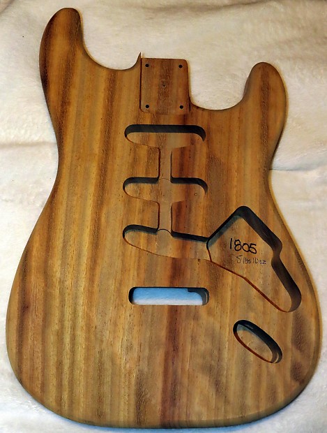 Teak shop guitar body