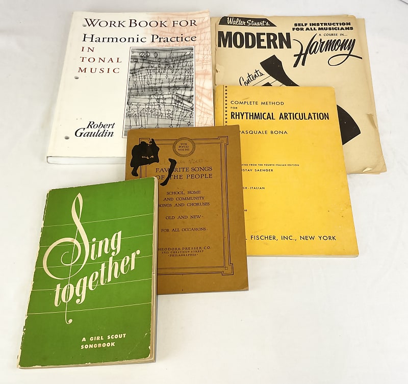 Lot of 5 Used Piano Accordion Books - Harmonic Practice - | Reverb