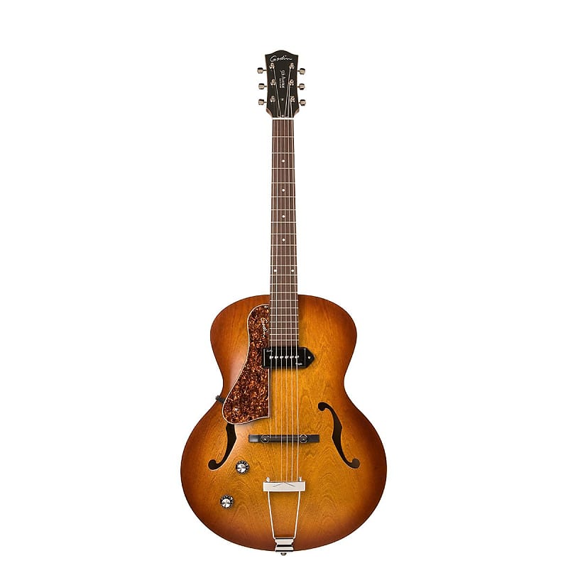 Godin 037728 5th Avenue Kingpin P90 Cognac Burst Cutaway Hollow Body Acoustic Guitar LEFT-HANDED Made In Canada image 1