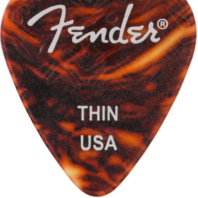 Fender 351 Shape Wavelength Celluloid Picks 6-Pack - Thin - Tortise Shell image 1