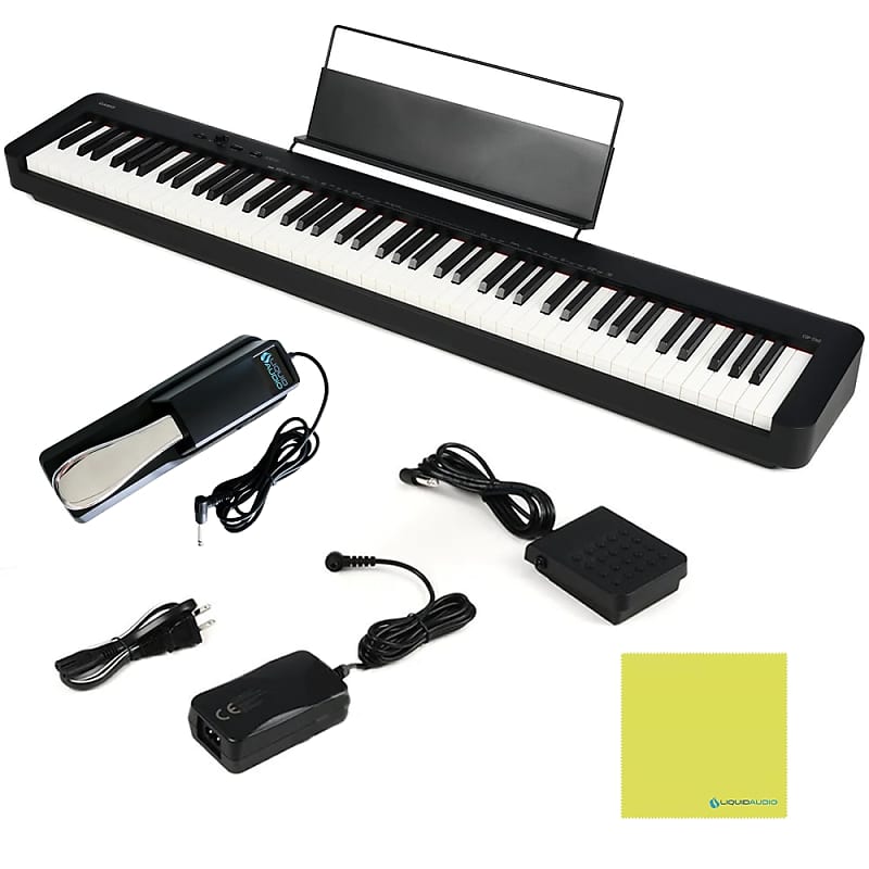 Casio CDP-S160 Competent Digital Piano Bundle w/ Sustain Pedal, Deluxe Pedal, Power Adapter & Liquid Audio Polishing Cloth image 1
