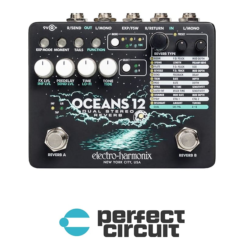 Electro-Harmonix Oceans 12 Dual Stereo Reverb Pedal image 1