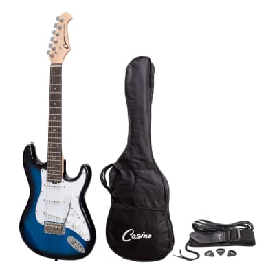 Casino ST-Style Short Scale Electric Guitar Set (Blueburst) for sale