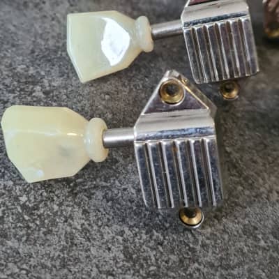Kluson Waffle Back machine head tuners with green buttons Gibson Les Paul ES-335 image 6