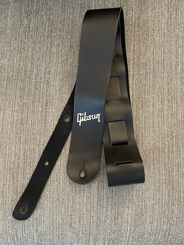 Gibson Leather Guitar Strap 2022 Black Leather Reverb