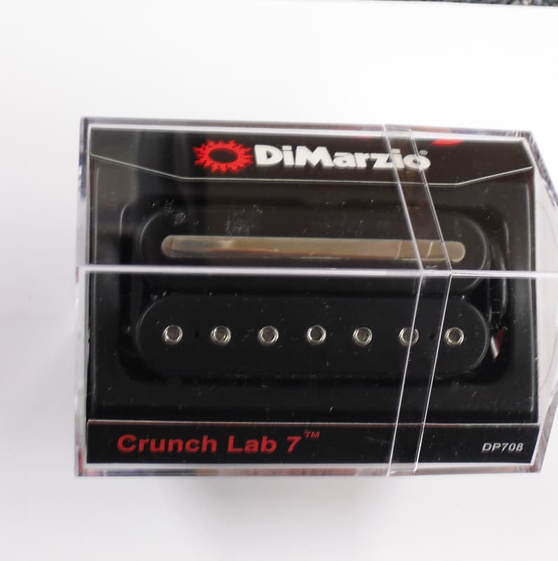 DiMarzio Crunch Lab 7 String Bridge Humbucker Black W/Chrome Poles & Rail DP 708 image 1