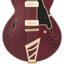 D'Angelico Deluxe Mini Dc Single Cutaway w/ stairstep tailpiece Satin Trans Wine
