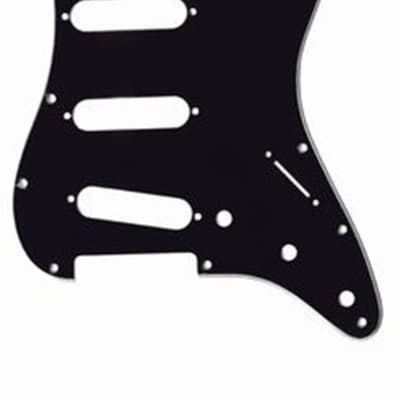 Pickguard For Fender Standard Strat, 11-Hole, 3-Ply - BLACK image 1