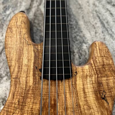 2015 Muckelroy Muck J5 Fretless Bass Natural Custom USA 5 String w/ RBX Gig Bag (9lbs) image 10
