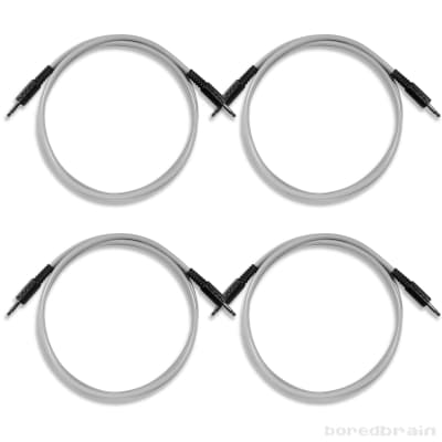 Boredbrain 48-inch 4-Pack Eurorack Modular Patch Cables 3.5mm TS Moon Gray image 1