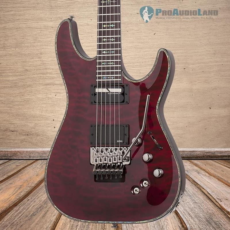 Schecter Hellraiser C-1 Sustaniac Floyd Rose Electric Guitar, Black Cherry image 1