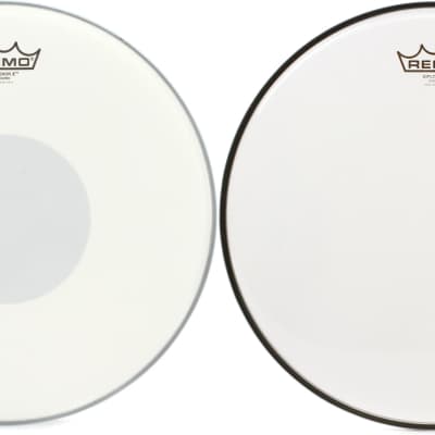 Remo Emperor X Coated Drumhead - 14 inch - with Black Dot  Bundle with Remo Diplomat Clear Drumhead - 14 inch image 1