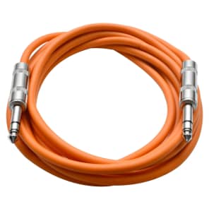 SEISMIC AUDIO - 6 PACK Orange 1/4" TRS 10' Patch Cables image 3