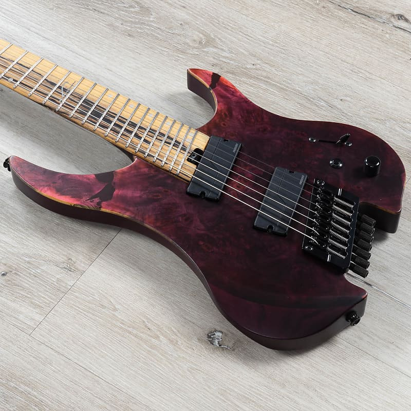 Legator Ghost G7FX 7-String Multi-Scale Headless Guitar, Palemoon Ebony  Fretboard, Ruby