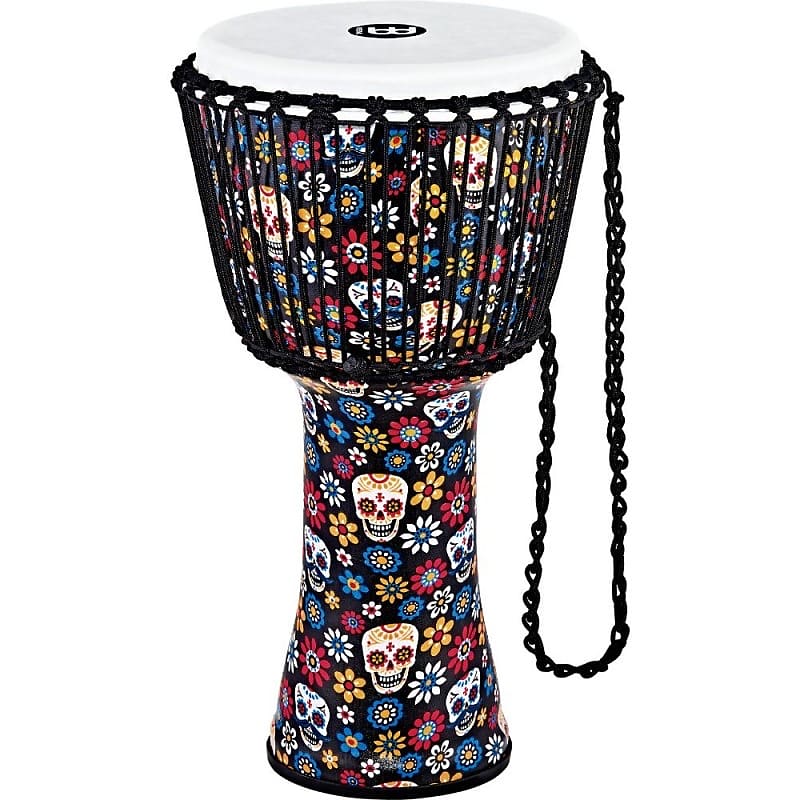Meinl 12” Travel Series Rope Tune Djembe Day of the Dead - PADJ7-L-F image 1