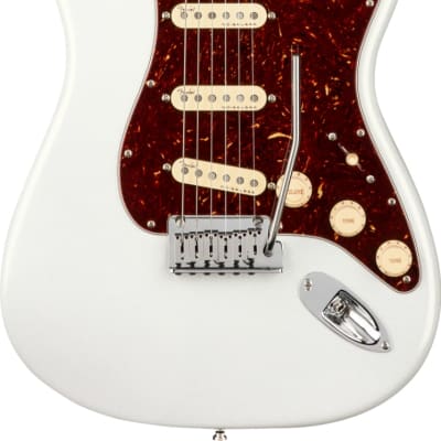 Fender American Ultra Stratocaster Electric Guitar Rosewood FB, Arctic Pearl image 1