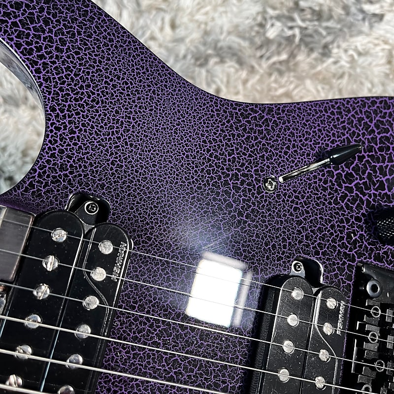 Legator N7FR Ninja 7-String Guitar, Ebony Fretboard, Floyd Rose Tremolo,  Purple Crackle