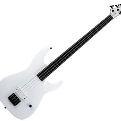 ESP LTD M-4 Arctic Metal Bass Guitar - Snow White Satin | Reverb