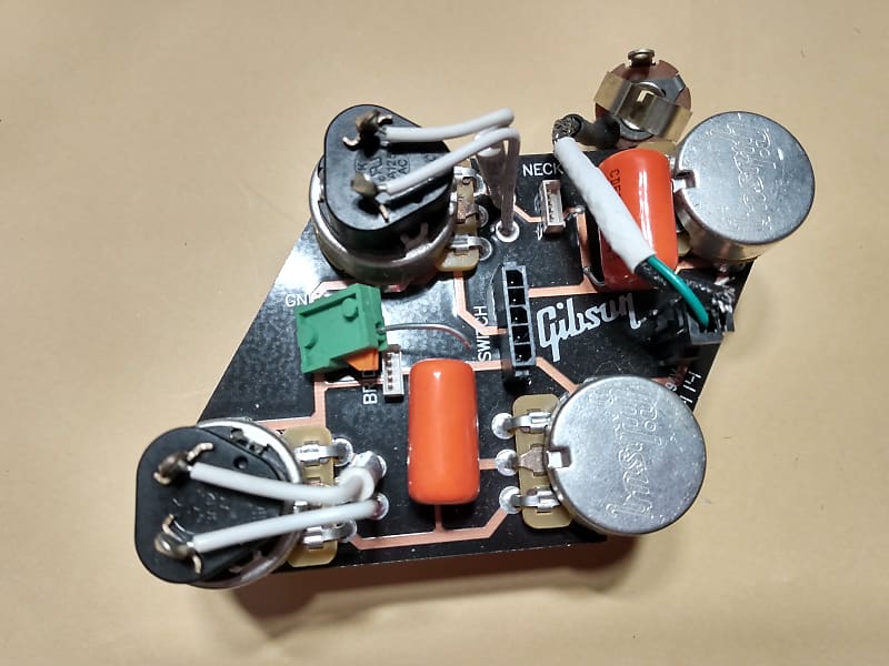 Gibson Les Paul PCB Pots board; 2 push pull Pots, Quick Reverb