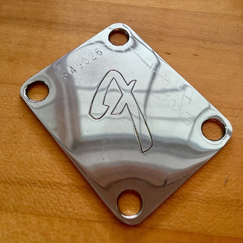Fender F logo neck plate CBS 1974 Chrome original vintage USA Reverb