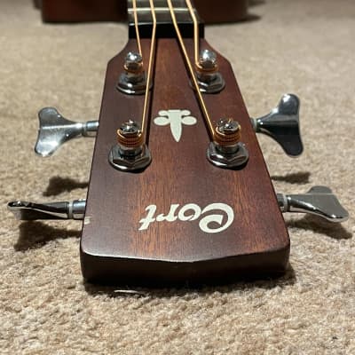 Cort SJB5F WS Acoustic 4-String Bass Cutaway with Electronics 2010s - Walnut Satin + Hard Case image 4