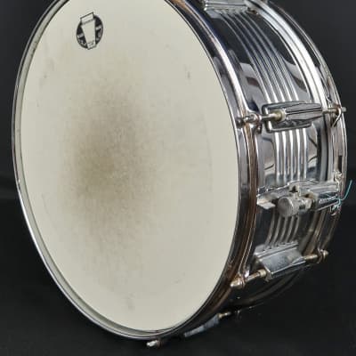 Vintage Ludwig Rocker 14" x 5" Ribbed Steel Snare Drum 8-Lug Percussion image 6