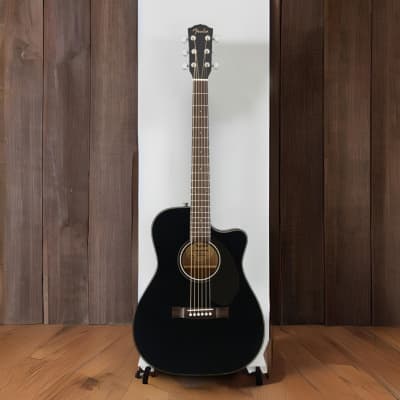 Fender CC-60SCE Concert 6-String Acoustic Guitar (Black) image 9