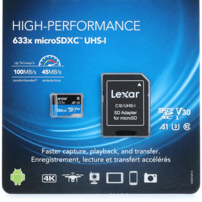 Lexar High-performance MicroSDXC Card - 128GB, Class 10, UHS-I