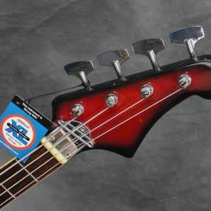 1960s-Jazz-Bass-Guitar-Red-Burst-Made-in-Japan-Teisco? with case image 5