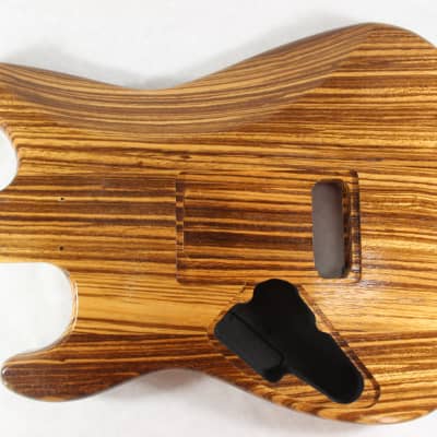 Finished Zebrawood HxS guitar body - fits Fender Strat Stratocaster neck Floyd Rose J1394 image 4
