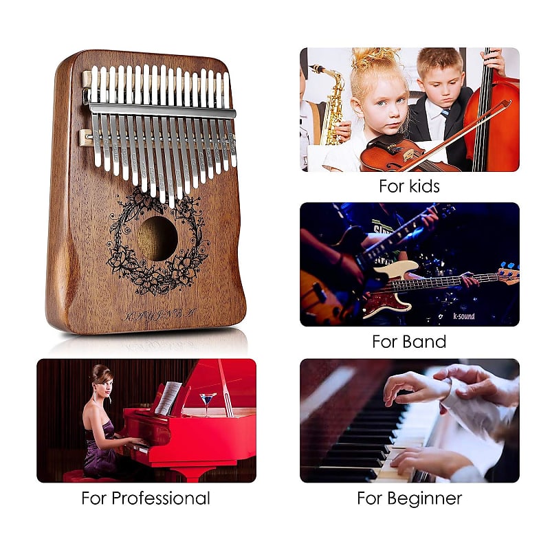 Kalimba Thumb Piano, Horse Finger Piano 17 Keys Start Kits Musical  Instrument Gift for Kids Adult (17 Keys Kalimba)