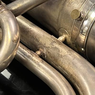 1951 C.G. Conn 22I 4-Valve "Fast/Short Action Valve" Bell-Front Silver-plated Bb Euphonium image 23
