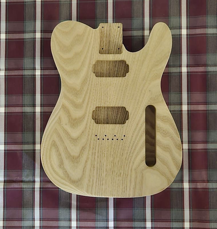 Woodtech Routing - 2 pc Catalpa - Curved Arm & Belly Cut - Double Humbucker Telecaster Body - Unfinished image 1