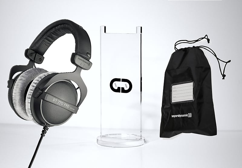 beyerdynamic DT 770 Pro 250 Ohm  Headphone with Carry Bag and Acrylic Stand Bundle image 1