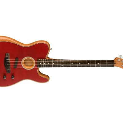 Fender American Acoustasonic Telecaster Solid Body Acoustic Guitar Ebony/Crimson Red - 0972018238 image 4