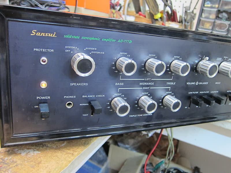 サンスイ　AU-777D 動作確認済み　「ジャンク品」 Vintage Sansui AU-777D Stereo Amp Wood Cabinet, Serviced, Ex